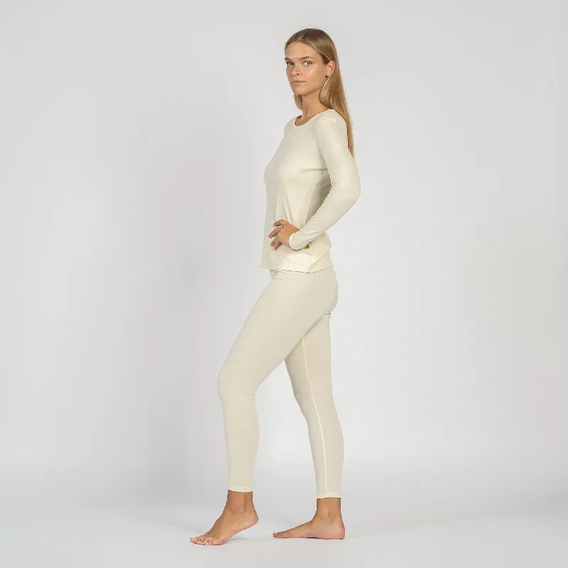 Women's 250 Long Sleeve & Leggings 2-Piece Natural Trendy High-Compression Leggings