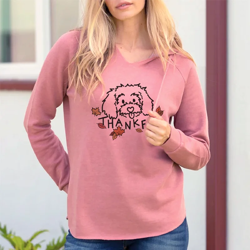 Thankful Maltipoo - Holly - Cali Wave Hooded Sweatshirt Hoodie with Patch Decorative Personalized