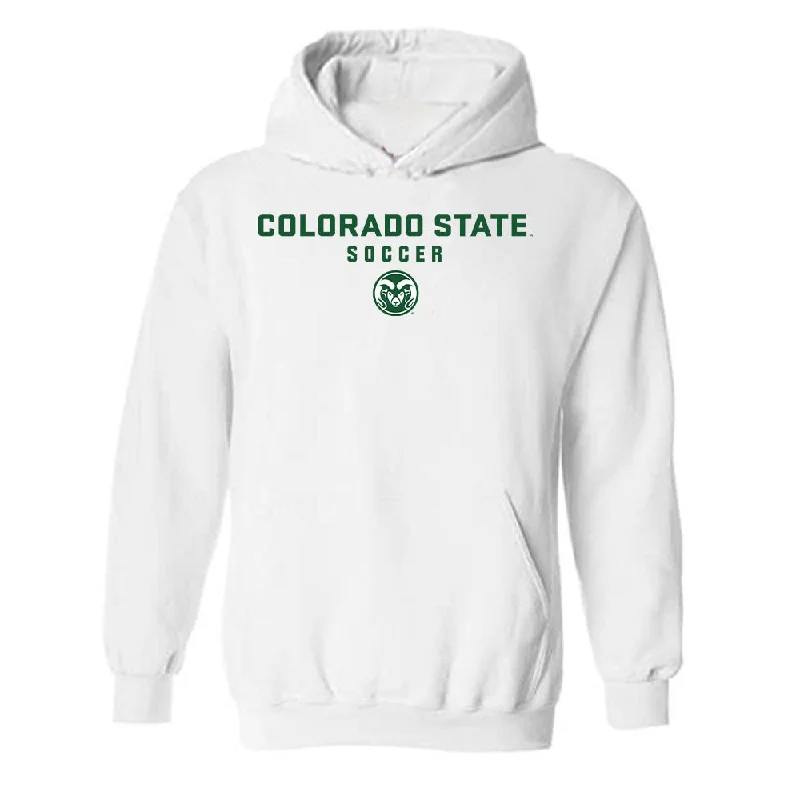Colorado State - NCAA Women's Soccer : Kaja Dionne - Classic Shersey Hooded Sweatshirt Hoodie with Hem Detail Decorative Unique
