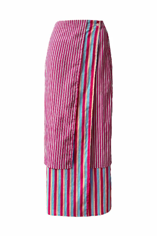 Mangalore Skirt (Red & Blue) wool skirt warm