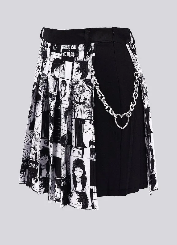 Plus Size No Drama Manga Chain Skirt leather skirt sleek
