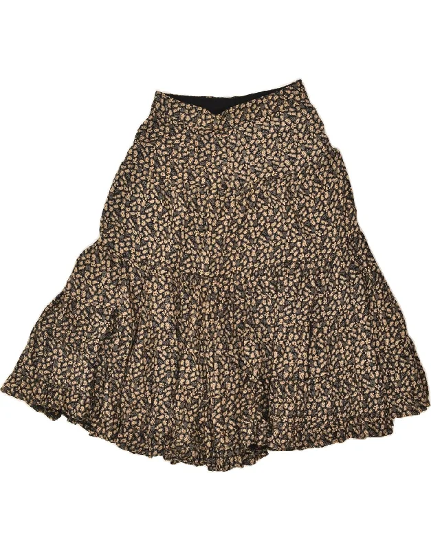 VINTAGE Womens A-Line Skirt W28 Medium  Brown Paisley cashmere skirt rich