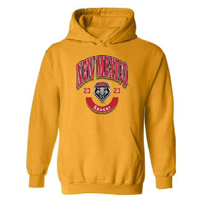 New Mexico - NCAA Women's Soccer : Presley Devey - Classic Fashion Shersey Hooded Sweatshirt Hoodie with Mock Neck Collared Structured