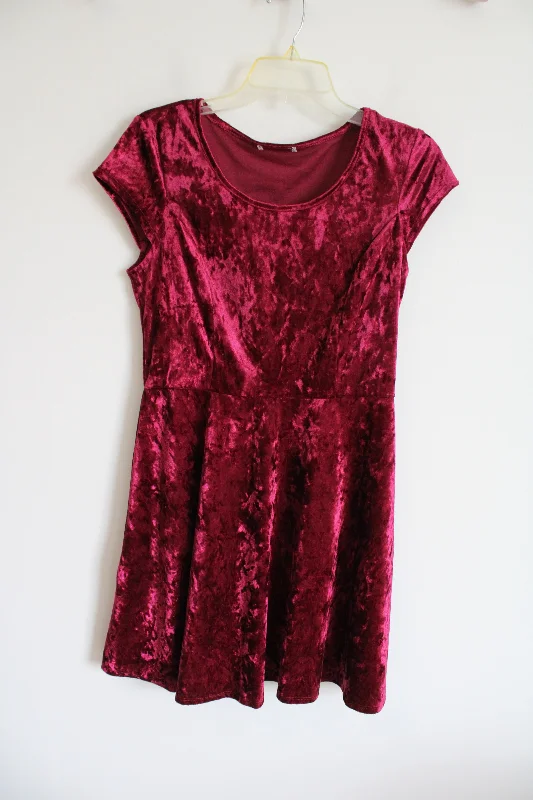 Dark Red Velvet Dress | S Tunics Canvas sturdy