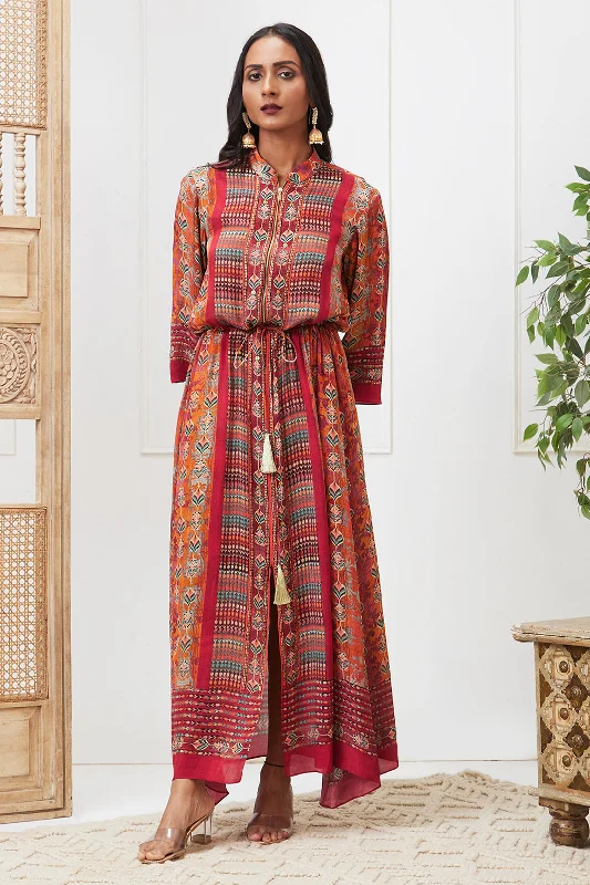 Adah Embellished Dress With Waist Tie Up Tunics Versatile all-occasion