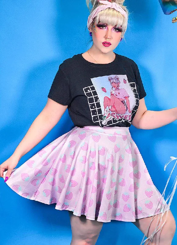 Plus Size Strawberry Pattern Skirt lace skirt intricate