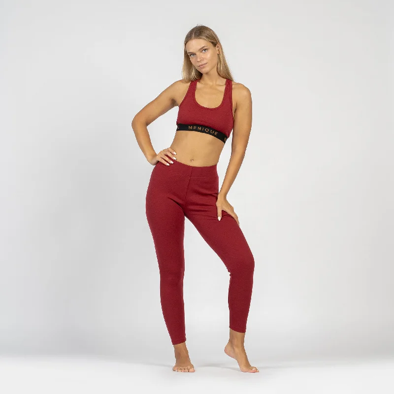 Women's Merino Sport Bra & Leggings Set Cozy Textured Workout Leggings
