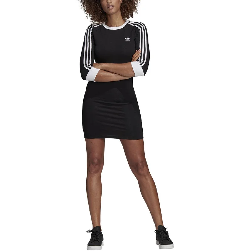 Adidas Women's 3 Stripes Dress Black Tunics Fashionable trendy