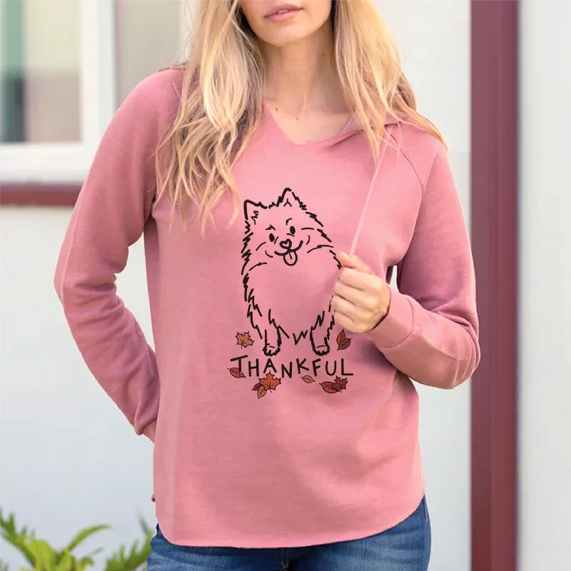 Thankful Pomeranian - Fern - Cali Wave Hooded Sweatshirt Hoodie with Embroidery Detailed Premium