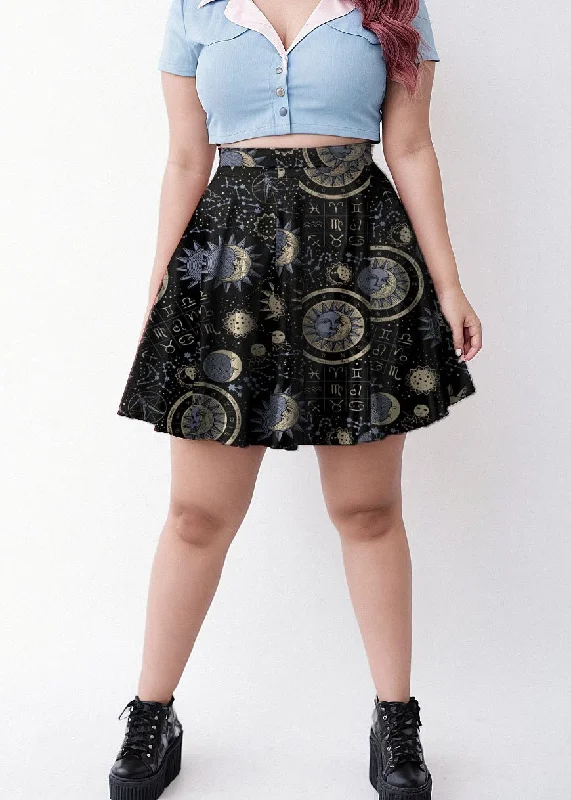 Plus Size Dark Academia Astrology Zodiac Skirt cashmere skirt fine