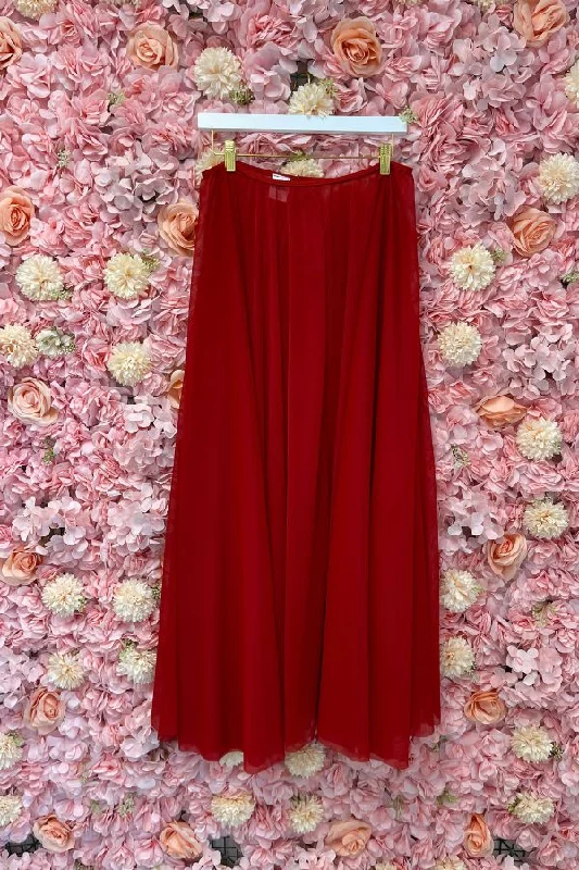 Long Full Chiffon Skirt - Scarlet modal blend skirt