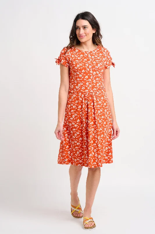 Floating Floral Tie Sleeve Dress Tunics Hiking breathable