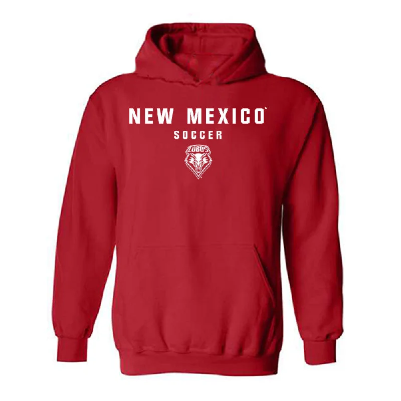 New Mexico - NCAA Women's Soccer : Presley Devey - Classic Shersey Hooded Sweatshirt Hoodie with Strings Custom Fit Adjustable