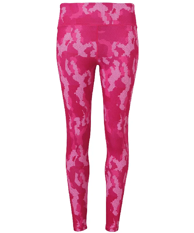 Camo Hot Pink - Women's TriDri® performance Hexoflage® leggings Fashionable Lacy Detail Leggings