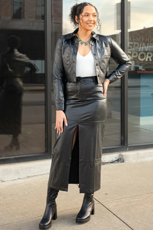 Danica Maxi Skirt leather skirt sleek