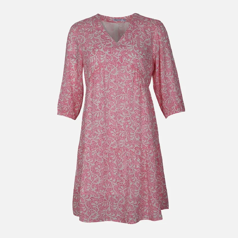 LADIES CASUAL FLORAL DRESS Crew Neckline Sporty