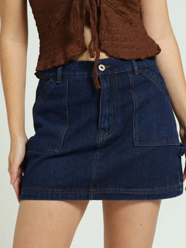 Denim Carpenter Skirt - Ink linen skirt light