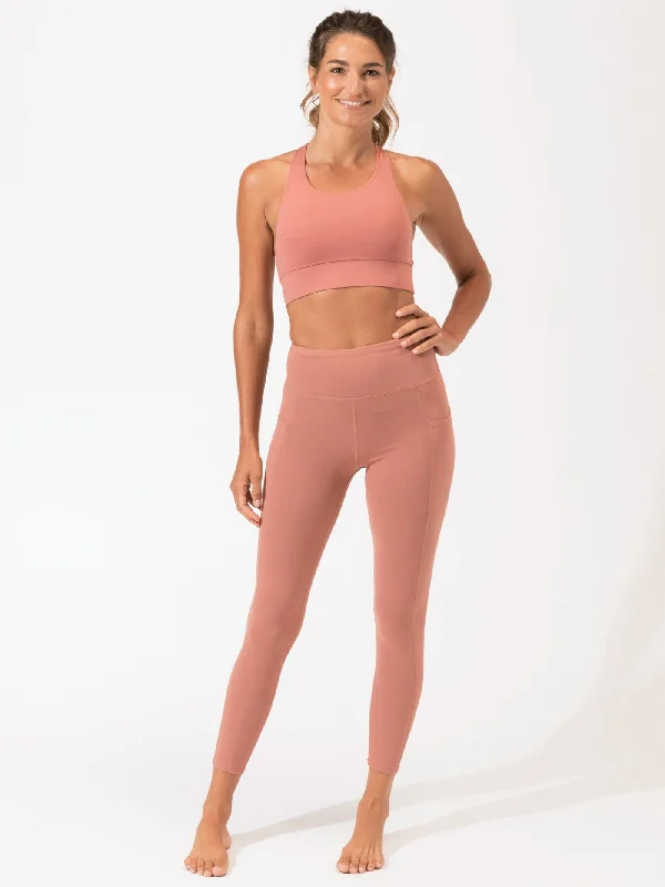 Monica Pocket High Rise 7/8 Legging 24" Trendy Cut-Out Activewear Leggings