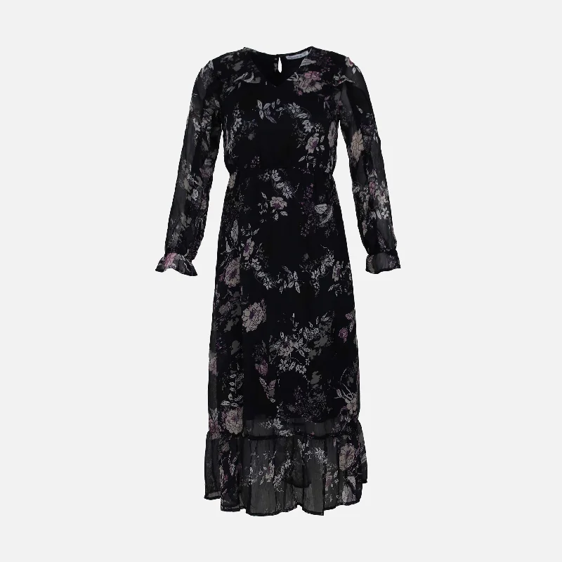 N LADIES CASUAL SHIFFON DRESS Floral Print girly