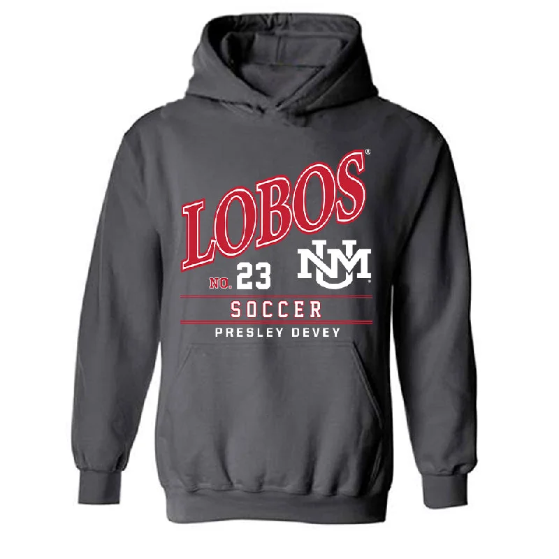 New Mexico - NCAA Women's Soccer : Presley Devey - Hooded Sweatshirt Hoodie with Drop Shoulder Relaxed Streetwear