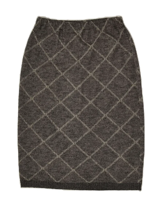 VINTAGE Womens Knit Straight Skirt Small W26  Grey Argyle/Diamond satin skirt smooth
