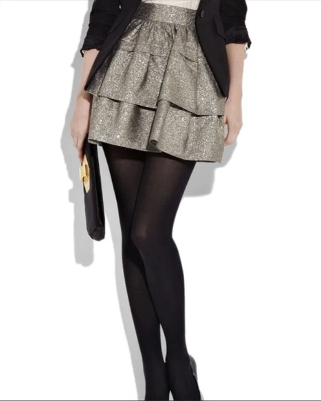 "Bolo Metallic" Tweed Skirt leather skirt sleek