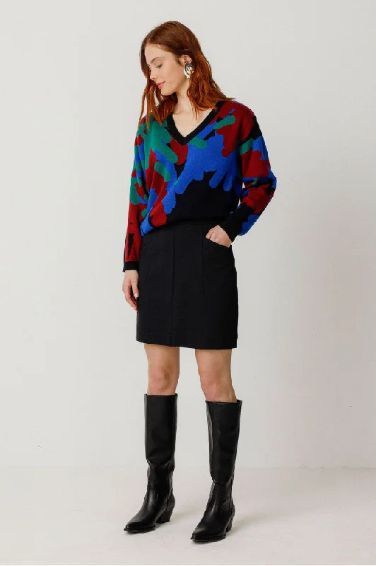 SKFK Amale skirt 2N black women ruffled skirt detail