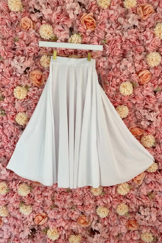 Women's Praise Dance Circle Skirt - White seamless skirt comfort