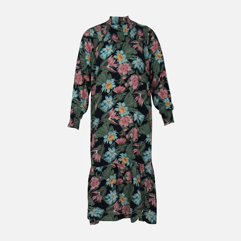 N LADIES LEAF WOVEN DRESS Elegant Long Evening