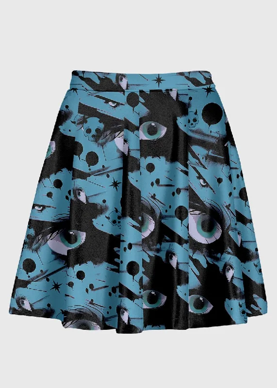 Plus Size Emo Abstract Eye Skater Skirt pencil skirt chic