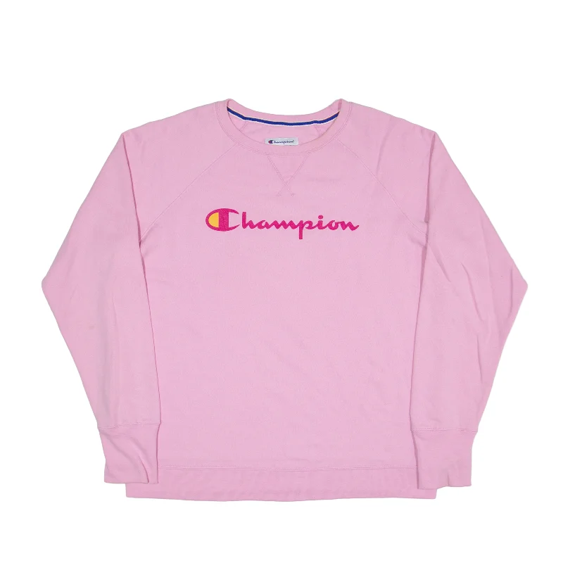 CHAMPION Sweatshirt Pink Womens XL Hoodie with Mesh Breathable Sporty