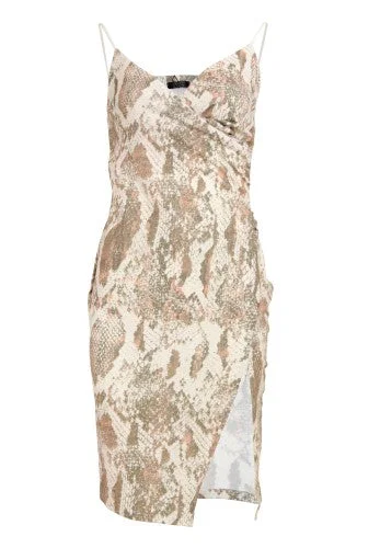 Girls On Film Womens/Ladies Leon Split Front Dress Tunics Party sparkling