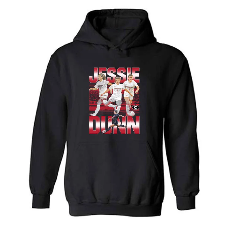 Georgia - NCAA Women's Soccer : Jessie Dunn - Player Collage Hooded Sweatshirt Hoodie with Lining Warm Insulated