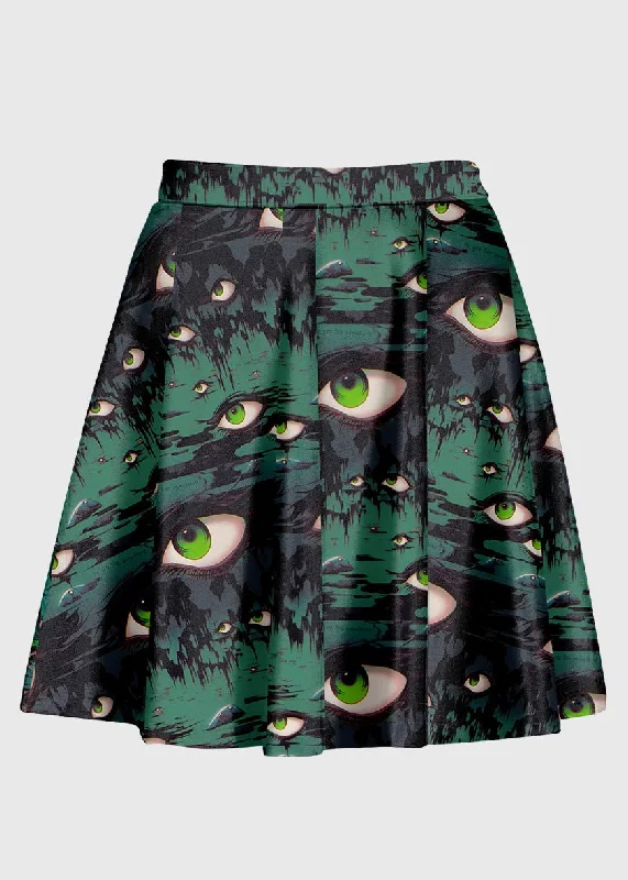 Plus Size Weirdcore Surreal Green Eye Alt Skirt lace skirt delicate