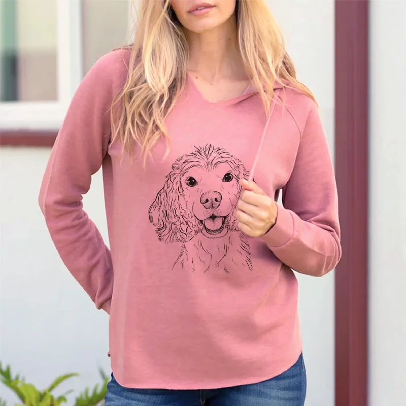 Bare Cricket the American Cocker Spaniel - Cali Wave Hooded Sweatshirt Hoodie with Hem Contrast Bold Stylish