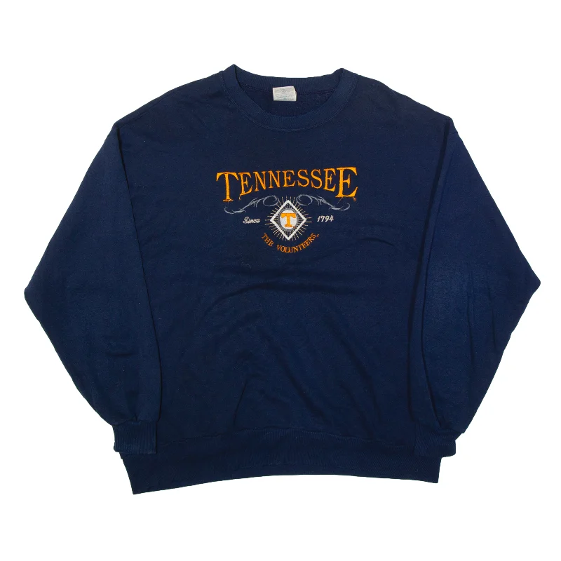 JERZEES Tennessee The Volunteers Football USA Sweatshirt Blue Womens 2XL Hoodie with Back Slit Movement Comfort