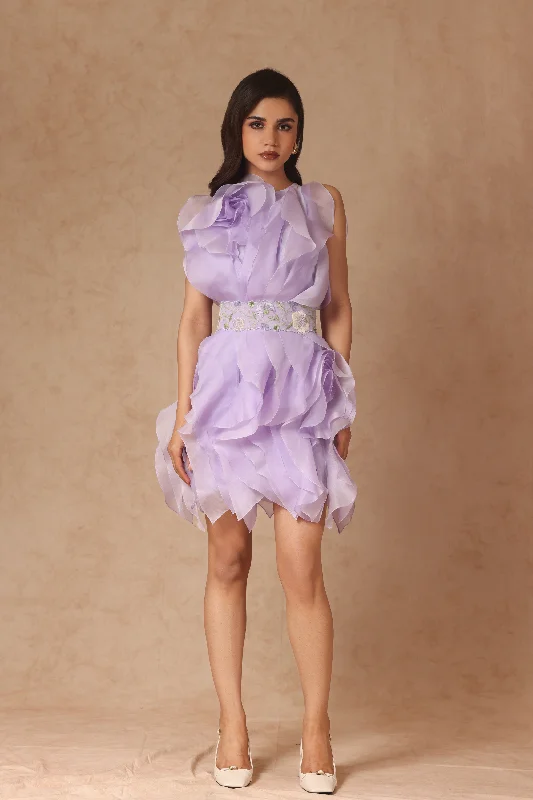 Rosette Ruffle Dress With Belt Tunics Favorite customer