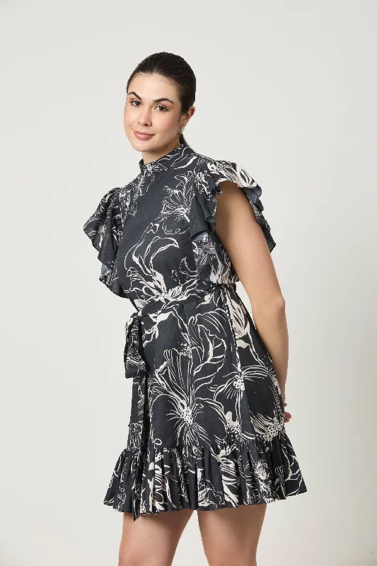 Luna A-Line Dress With Gathered Hem & Sleeve Tunics Occasion special