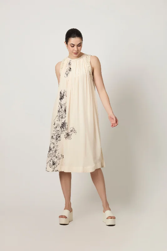 Luna Placement Print Dress Tunics Seasonal trendy