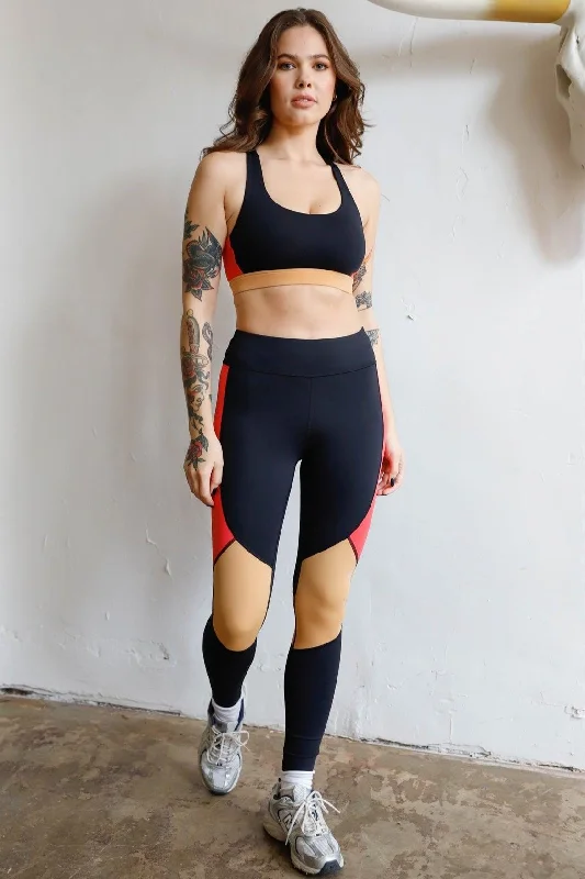 Trendy Color Block High-Waist Workout Leggings Elegant Animal Print Leggings