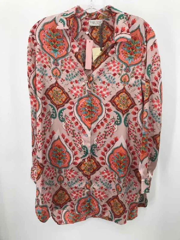 Pre-Owned Dress Forum Pink Size XS Button Down Tunics Lace romantic