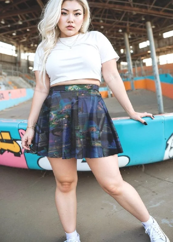 Plus Size Glitchcore Aesthetic Anime Skirt chiffon skirt delicate
