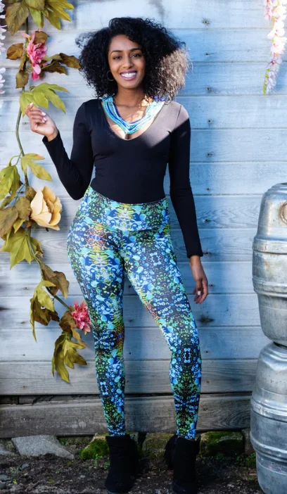 Green Liquid Light Ladyhawke Leggings Trendy Ombre Effect Leggings
