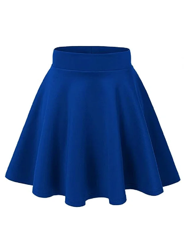 Plus Size Blue Elastic Circle Skirt corduroy skirt durable