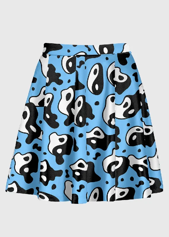 Plus Size Blue Yin And Yang Skirt high waist skirt