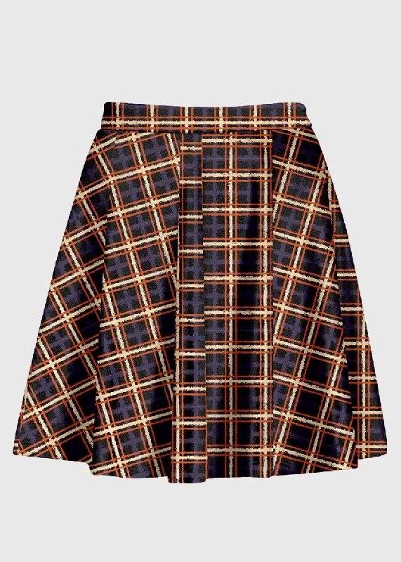 Plus Size Alt Grunge Plaid High Waisted Skirt linen skirt natural