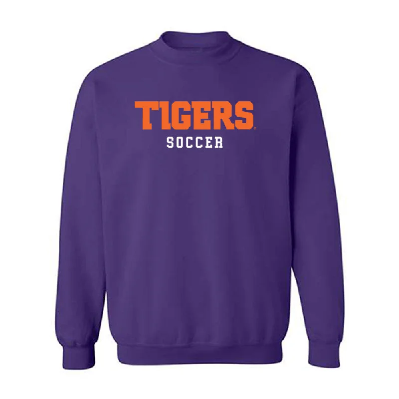 Clemson - NCAA Women's Soccer : Ella Johnson - Classic Shersey Crewneck Sweatshirt Hoodie with Hem Raw Edge Edgy Unfinished