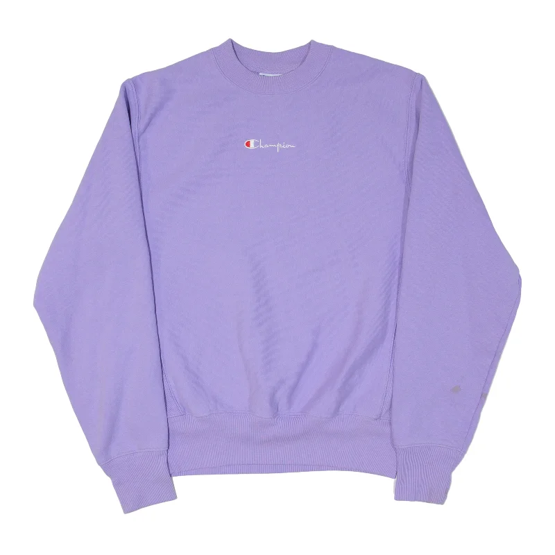CHAMPION Reverse Weave Sweatshirt Purple Womens S Hoodie with Rhinestones Sparkly Elegant