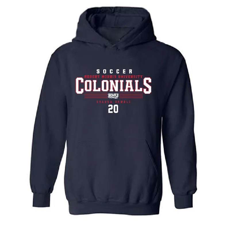 Robert Morris - NCAA Women's Soccer : Shauna Gamble - Classic Fashion Shersey Hooded Sweatshirt Hoodie with Mesh Breathable Sporty