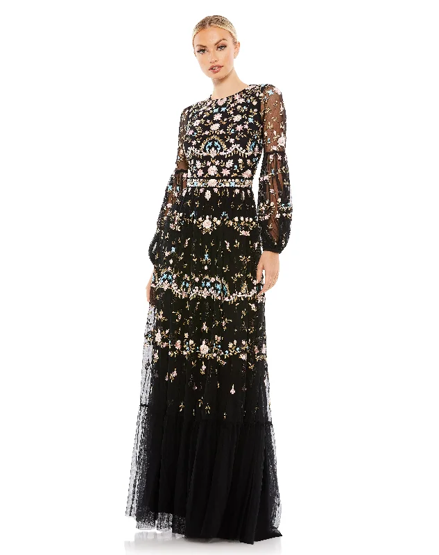 Embroidered Long Dress Tunics Summer linen